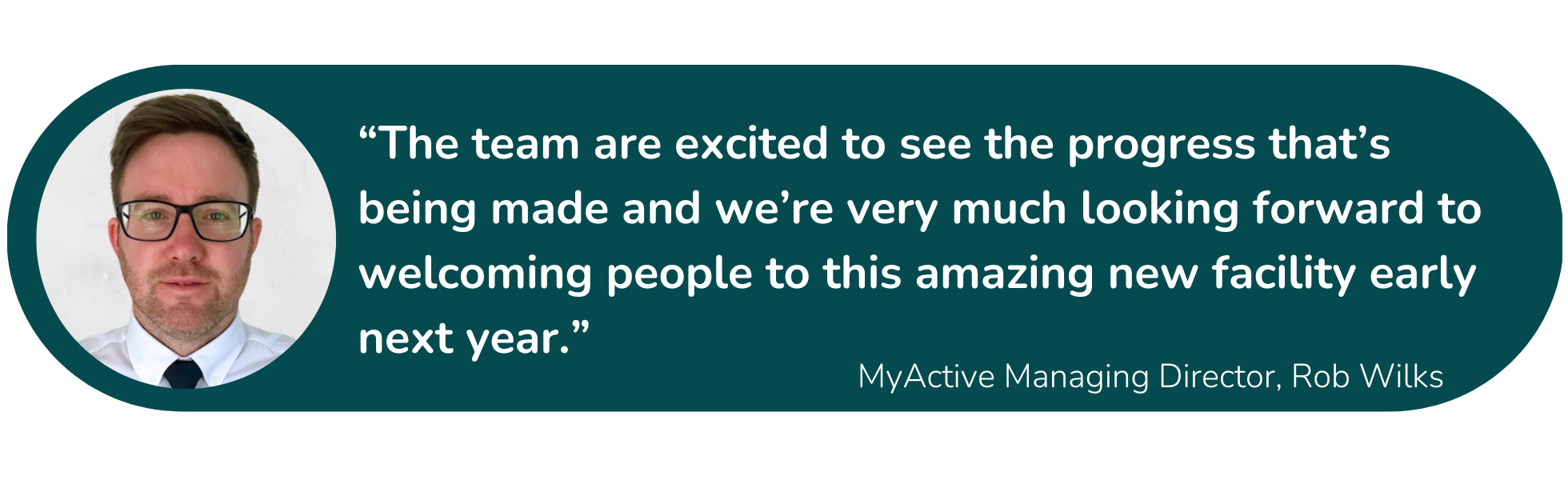 The team are excited to see the progress that’s being made and we’re very much looking forward to welcoming people to this amazing new facility early next year.